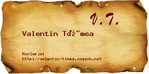 Valentin Tímea névjegykártya